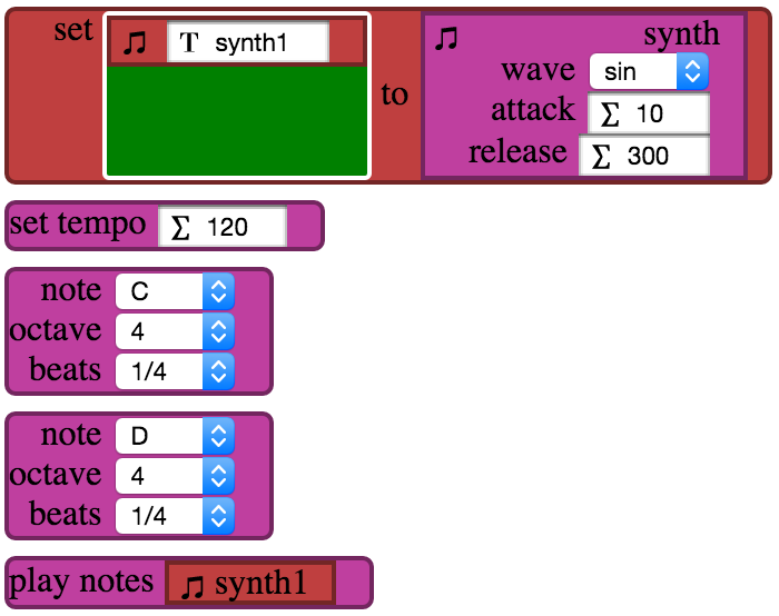 Sound notes example